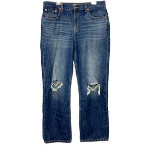 Levi's Levi Strauss Low Pro Straight Holes Jeans Size Womens 32 Actual 35